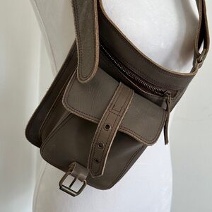 Brown vegan Leather Crossbody Belt Bag